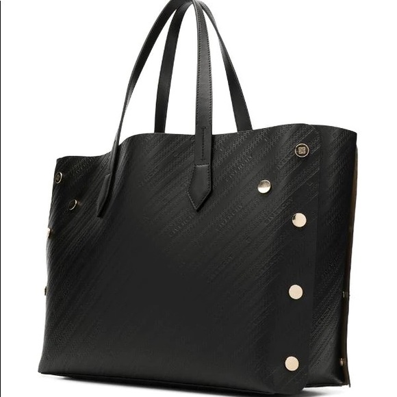 Givency Medium bond logo embossed tote black NEW - Picture 2 of 14